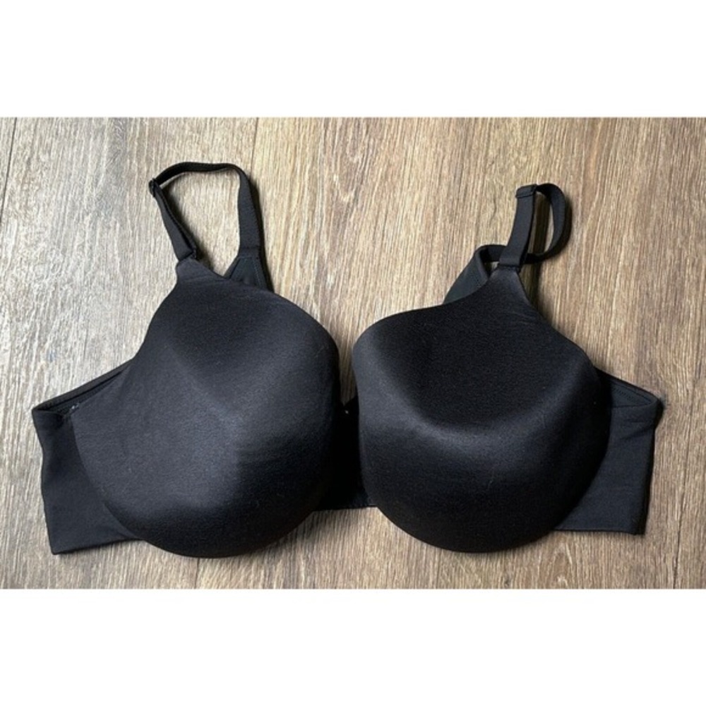 Cacique 46DD Lightly‎ Lined Full Coverage Bra Solid Black Underwire